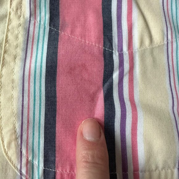 Vintage Cabin Creek Women's Size Medium Pastel Stripe Short Sleeve Button Down - Picture 4 of 6